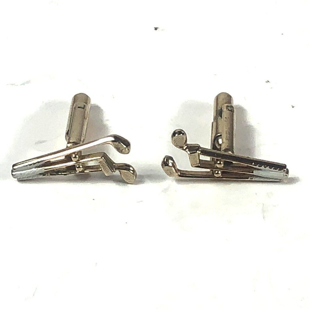 Vintage Golf Club Cufflinks Gold Tone Novelty Sports Jewelry Golfing Gift